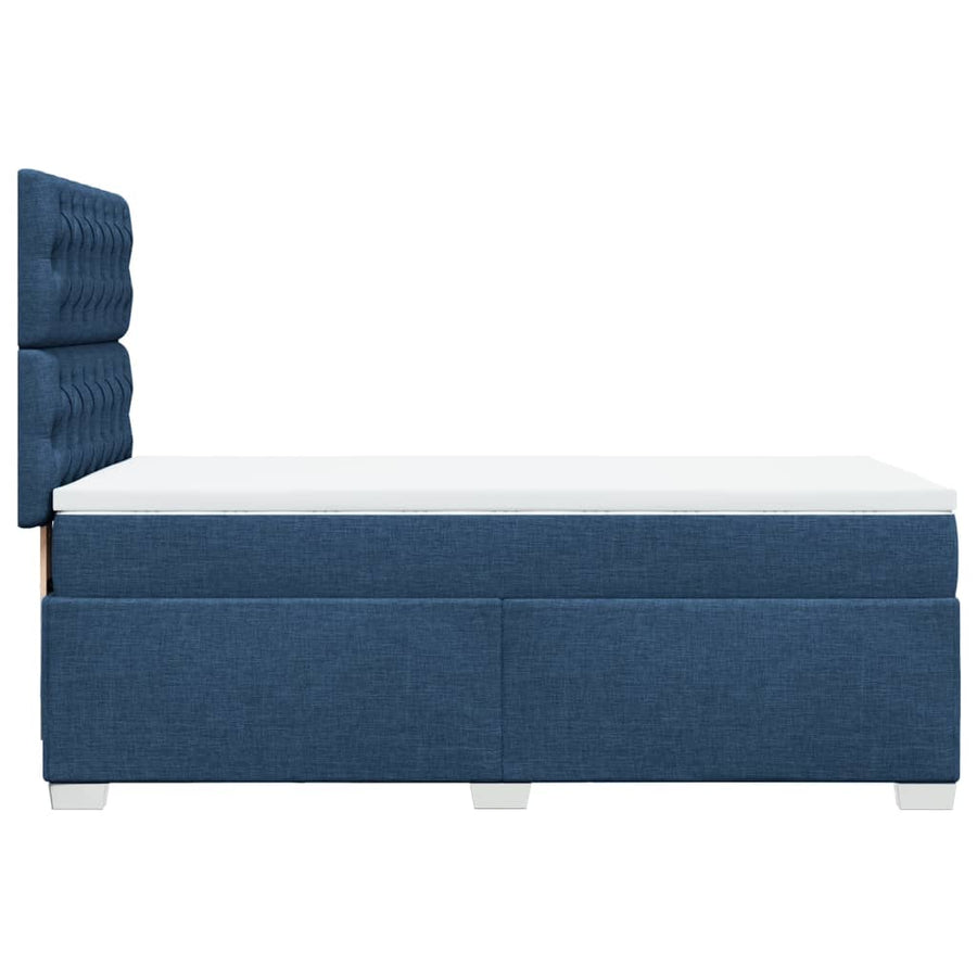 Boxspring met matras stof blauw 80x200 cm