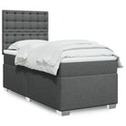 Box spring with dark grey fabric mattress 80x200 cm