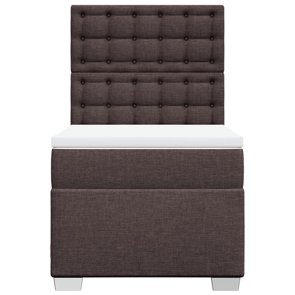 Boxspring met matras stof donkerbruin 80x200 cm