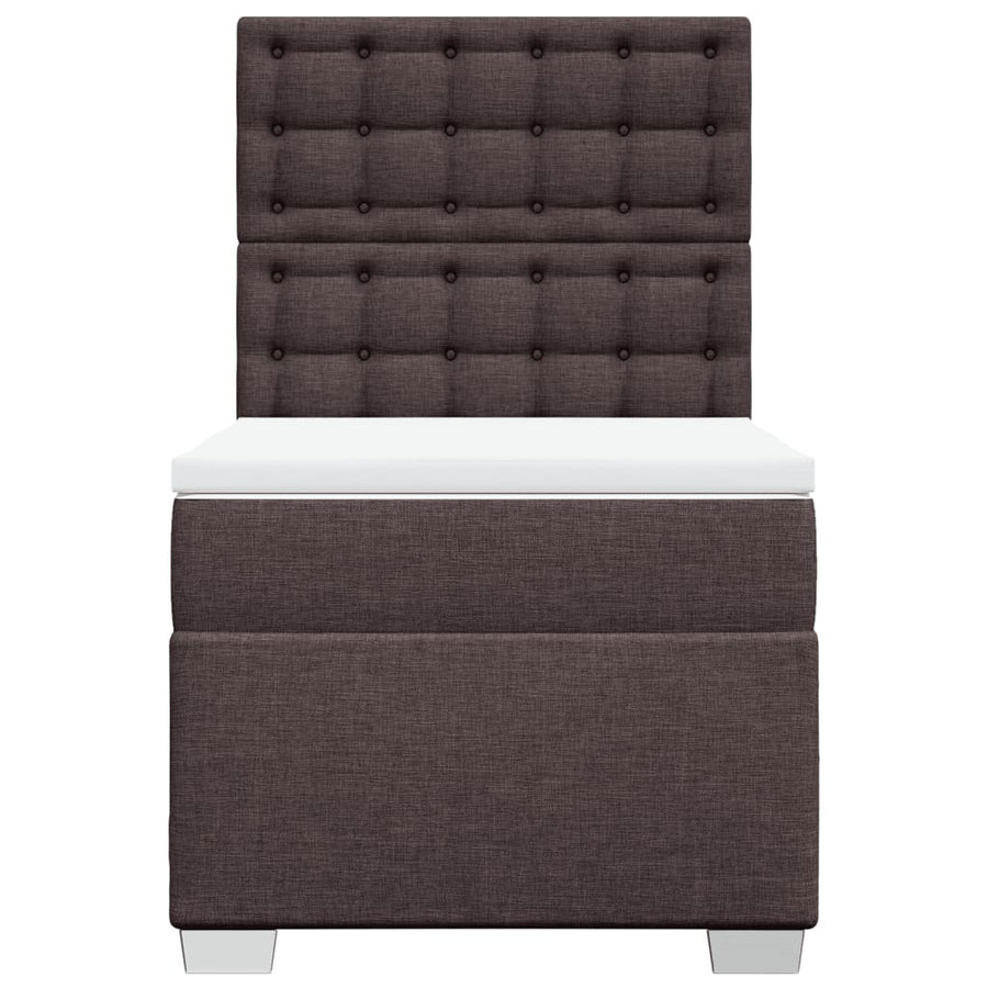 Boxspring met matras stof donkerbruin 80x200 cm