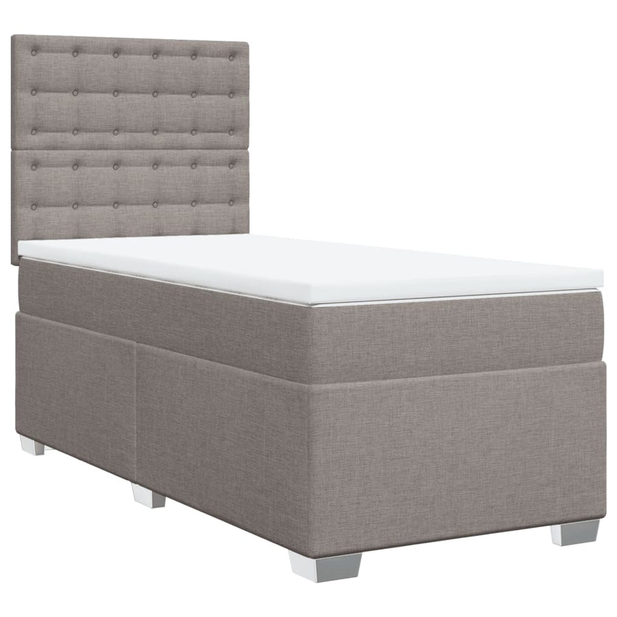 Boxspring met matras stof taupe 80x200 cm