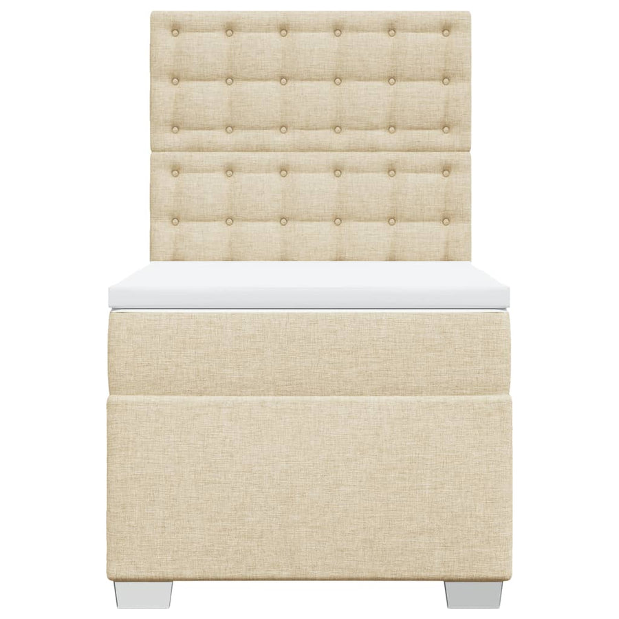 Boxspring met matras stof crèmekleurig 80x200 cm