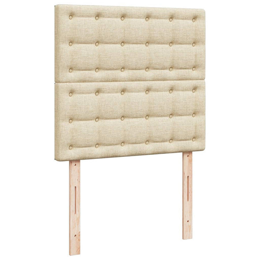 Boxspring met matras stof crèmekleurig 80x200 cm
