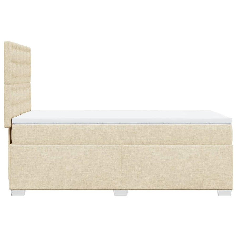 Boxspring met matras stof crèmekleurig 80x200 cm