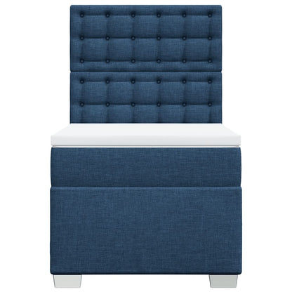 Boxspring met matras stof blauw 80x200 cm