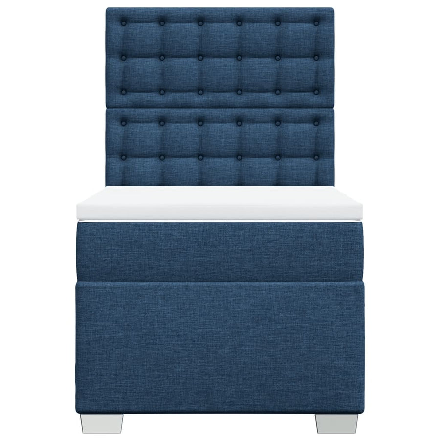 Boxspring met matras stof blauw 80x200 cm