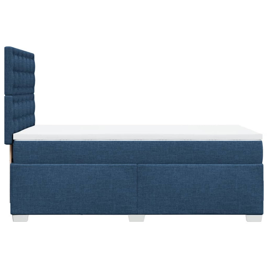 Boxspring met matras stof blauw 80x200 cm