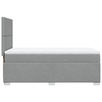 Boxspring met matras stof lichtgrijs 90x190 cm