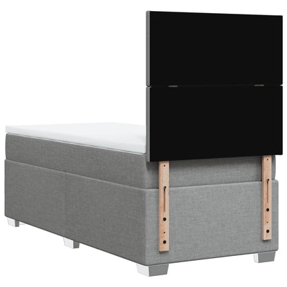 Boxspring met matras stof lichtgrijs 90x190 cm