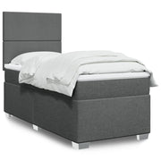 Boxspring met matras 90x190 cm donkergrijs