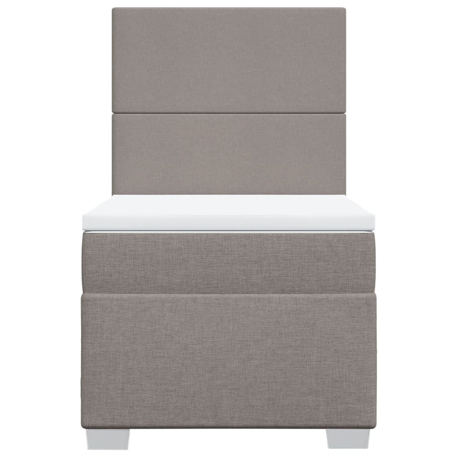 Boxspring met matras stof taupe 90x190 cm