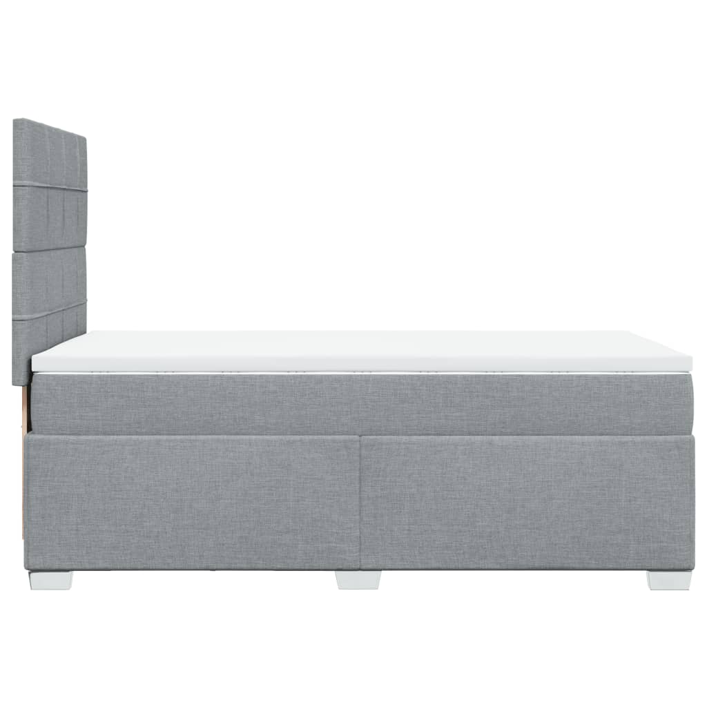 Boxspring met matras stof lichtgrijs 90x190 cm