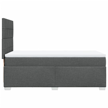Boxspring met matras stof donkergrijs 90x190 cm