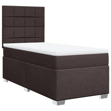 Boxspring met matras stof donkerbruin 90x190 cm