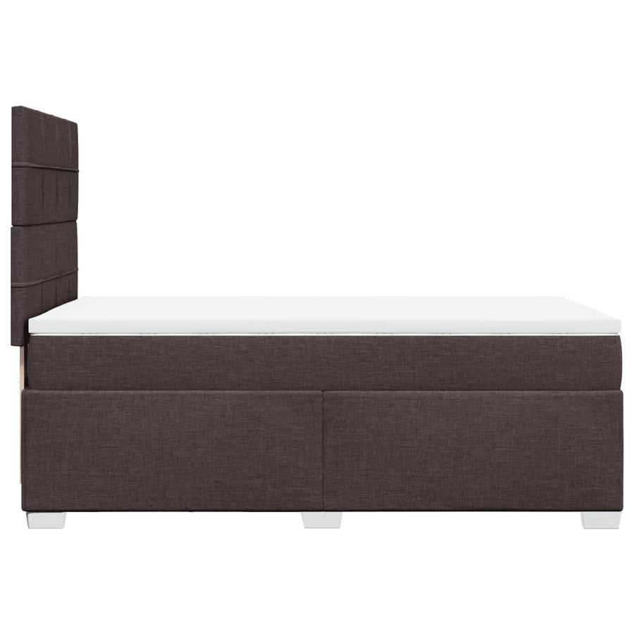 Boxspring met matras stof donkerbruin 90x190 cm