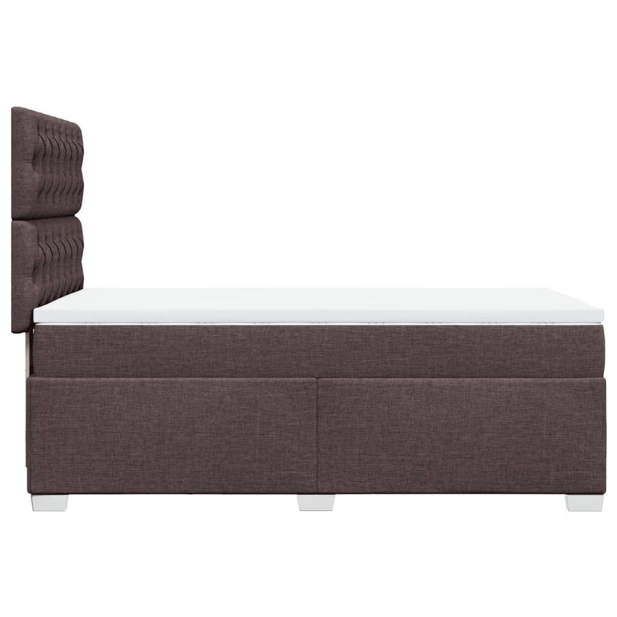 Boxspring met matras stof donkerbruin 90x190 cm