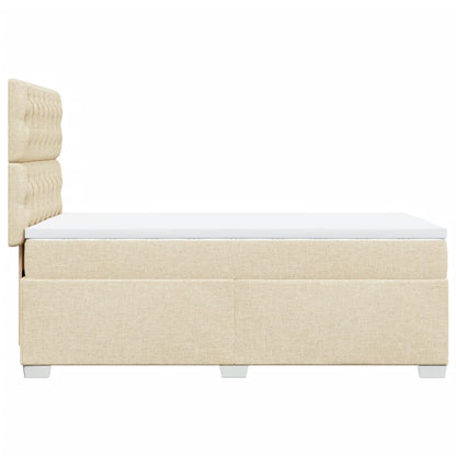 Boxspring met matras stof crèmekleurig 90x190 cm