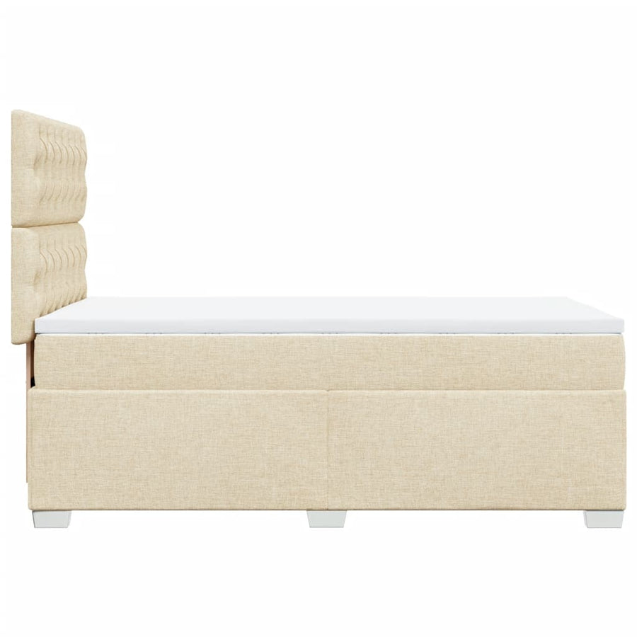 Boxspring met matras stof crèmekleurig 90x190 cm