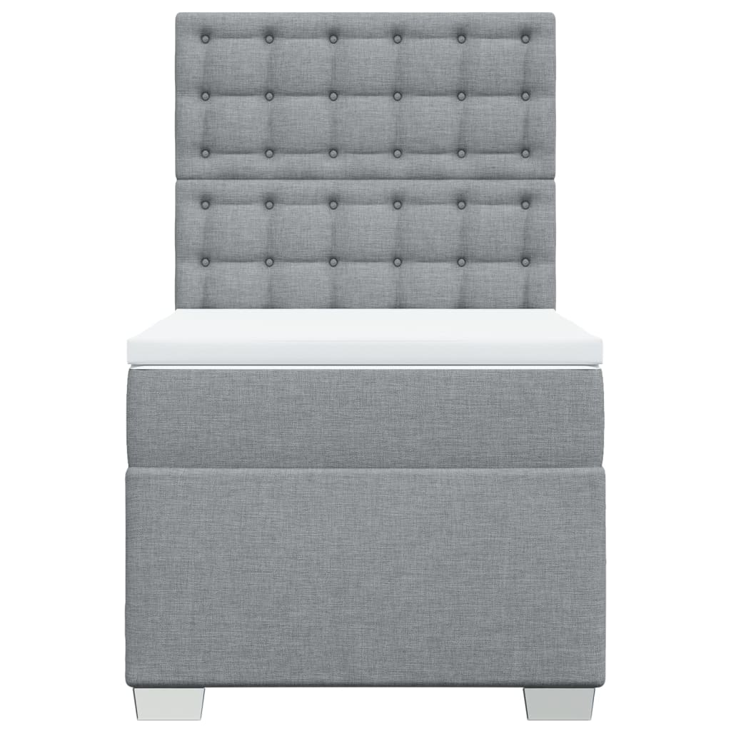 Boxspring met matras stof lichtgrijs 90x190 cm