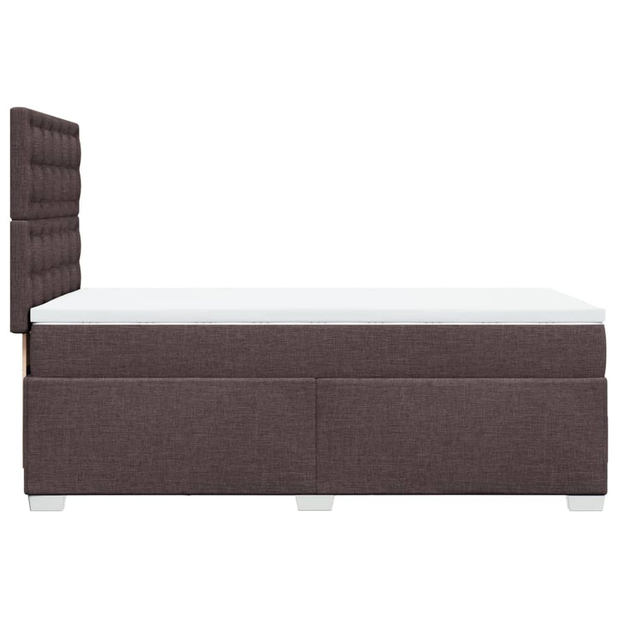 Boxspring met matras stof donkerbruin 90x190 cm