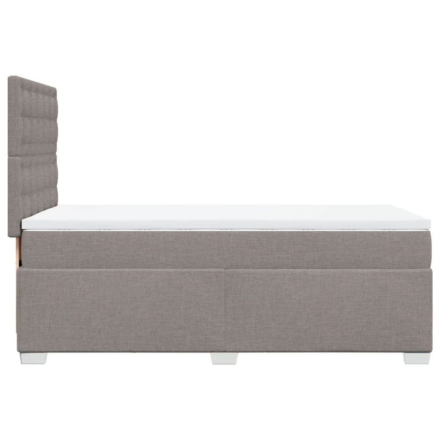 Boxspring met matras stof taupe 90x190 cm
