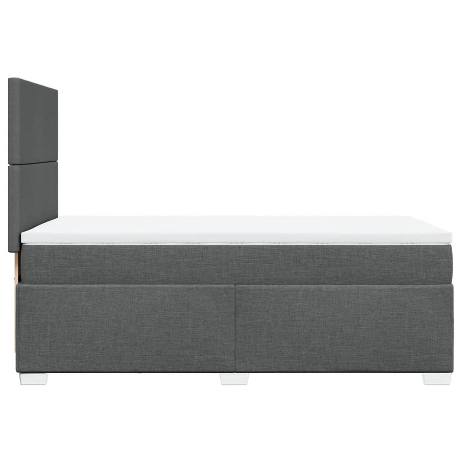 Boxspring met matras stof donkergrijs 90x200 cm