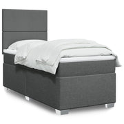 Boxspring 90x200 cm donkergrijs pocketvering