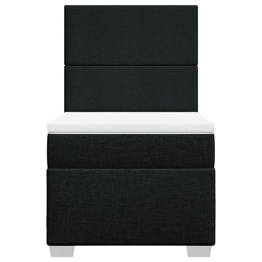 Boxspring met matras stof zwart 90x200 cm