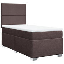 Boxspring met matras stof donkerbruin 90x200 cm