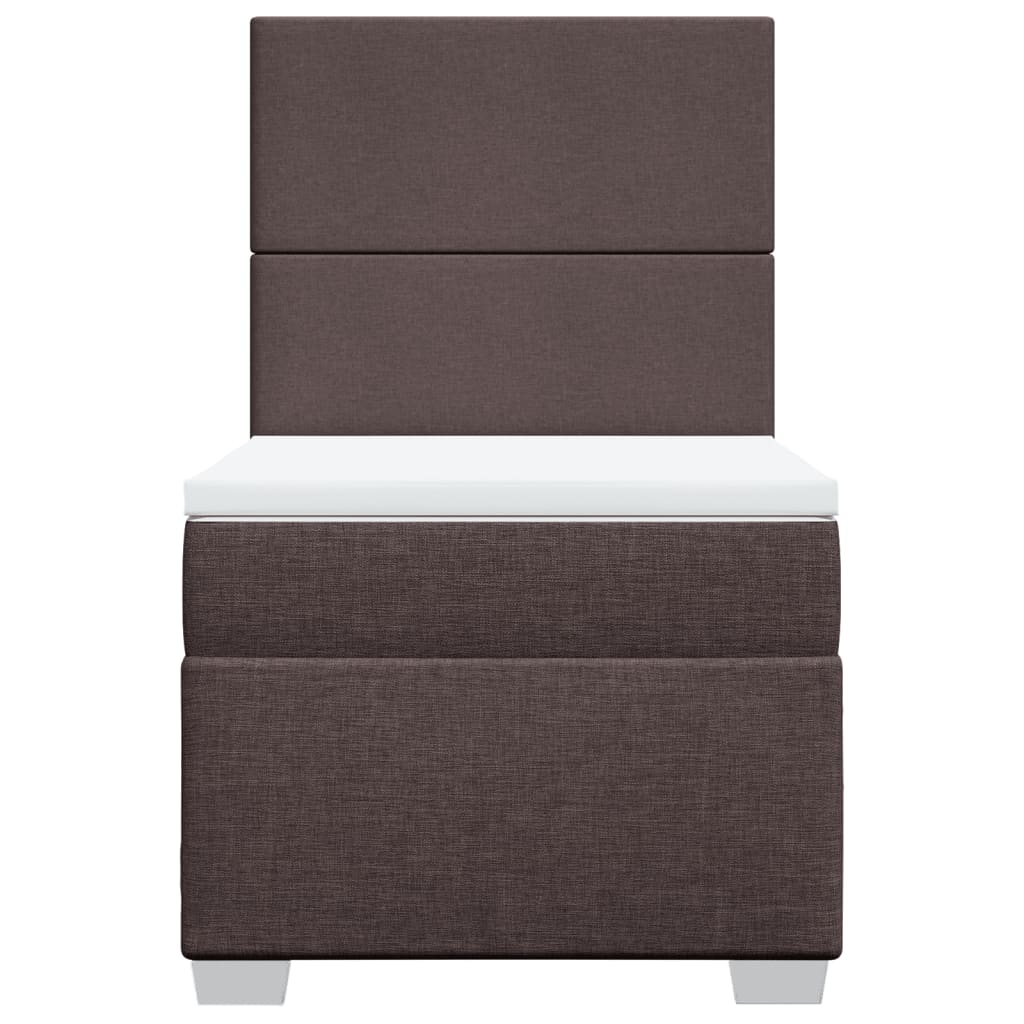 Boxspring met matras stof donkerbruin 90x200 cm