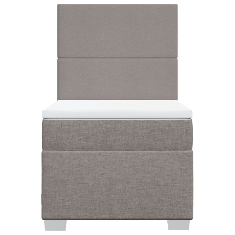 Boxspring met matras stof taupe 90x200 cm