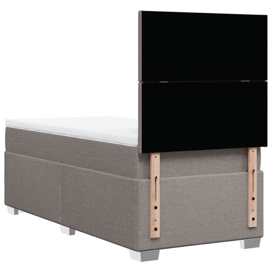 Boxspring met matras stof taupe 90x200 cm