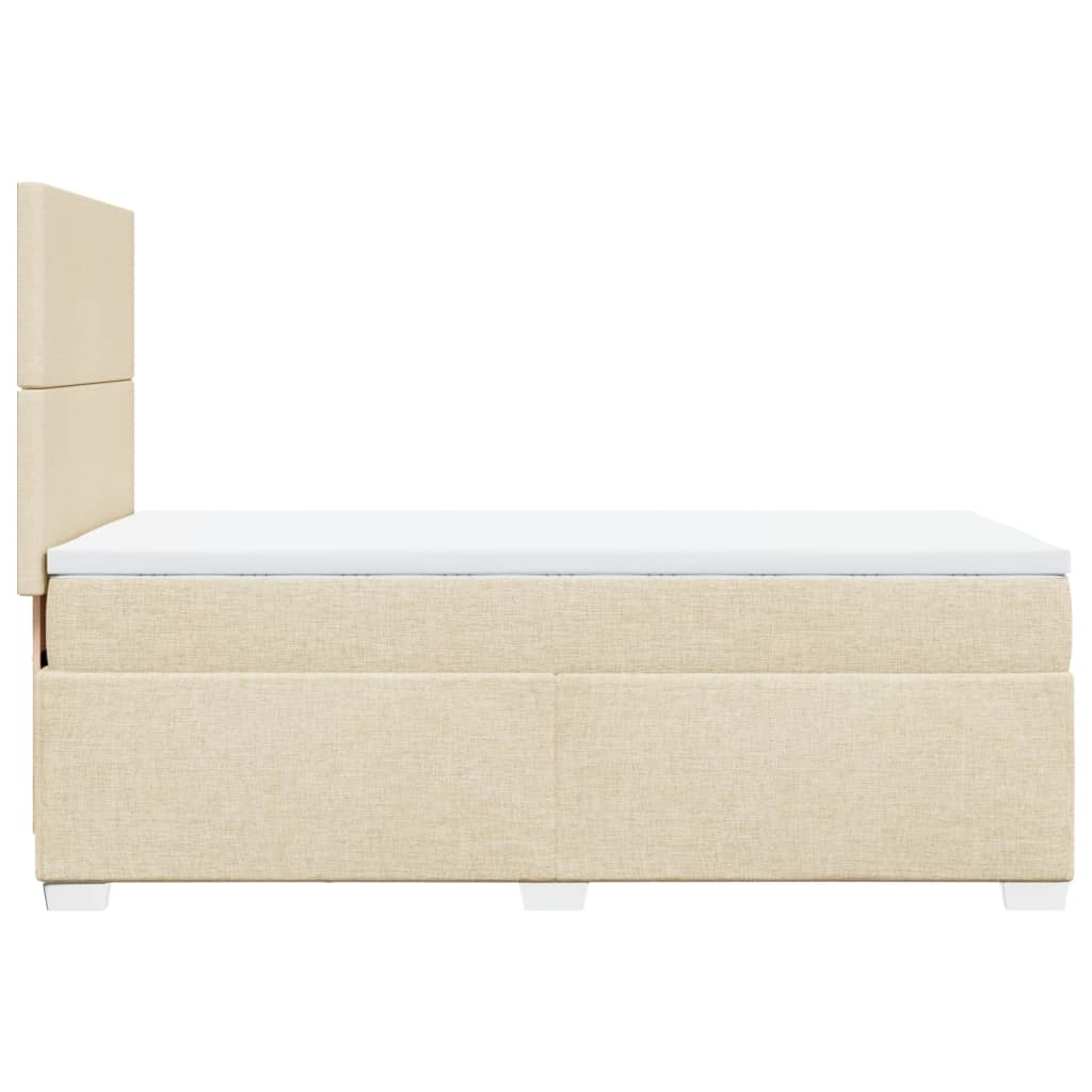 Boxspring met matras stof crèmekleurig 90x200 cm