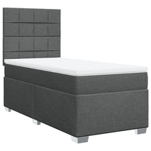 Boxspring met matras stof donkergrijs 90x200 cm