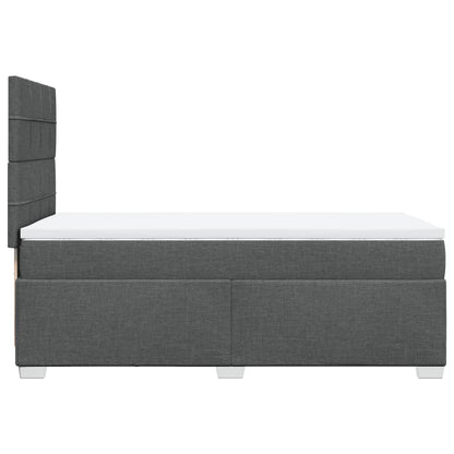 Boxspring met matras stof donkergrijs 90x200 cm