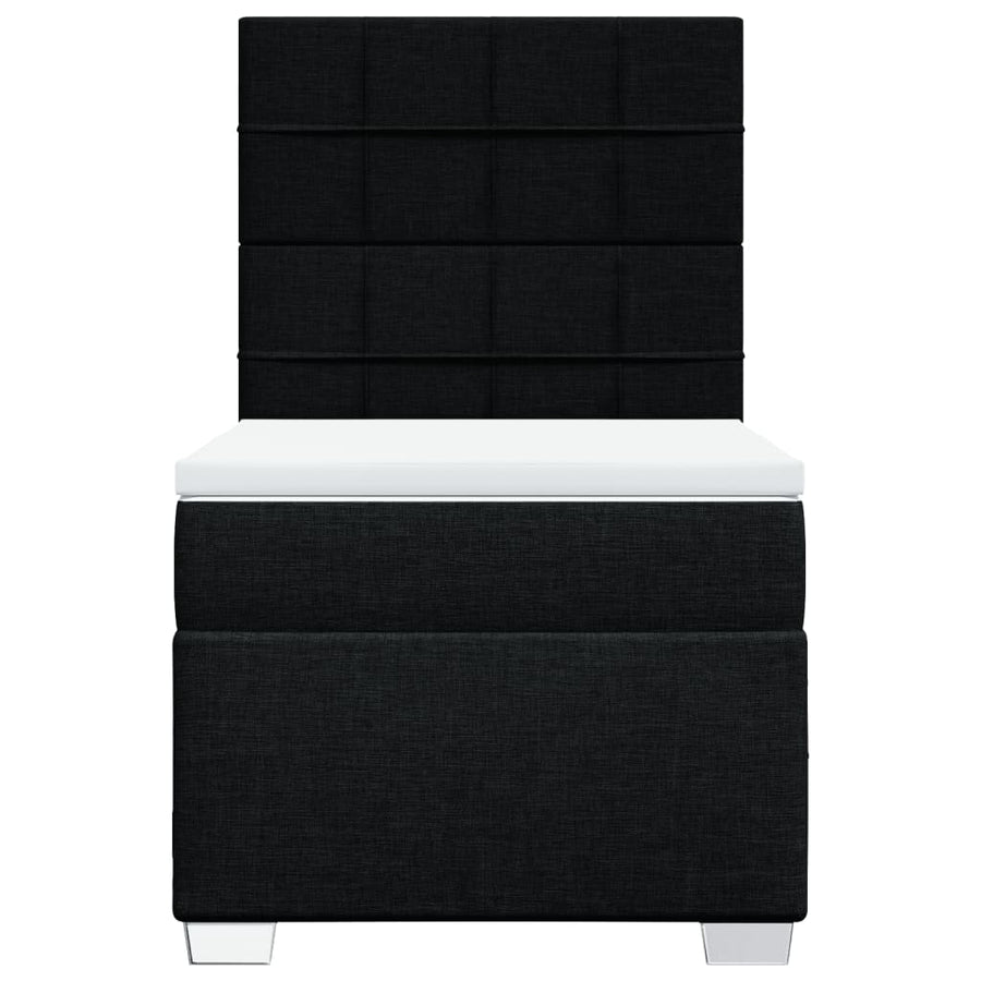 Boxspring met matras stof zwart 90x200 cm