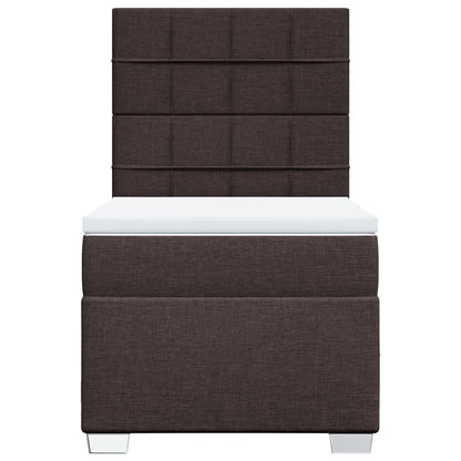 Boxspring met matras stof donkerbruin 90x200 cm