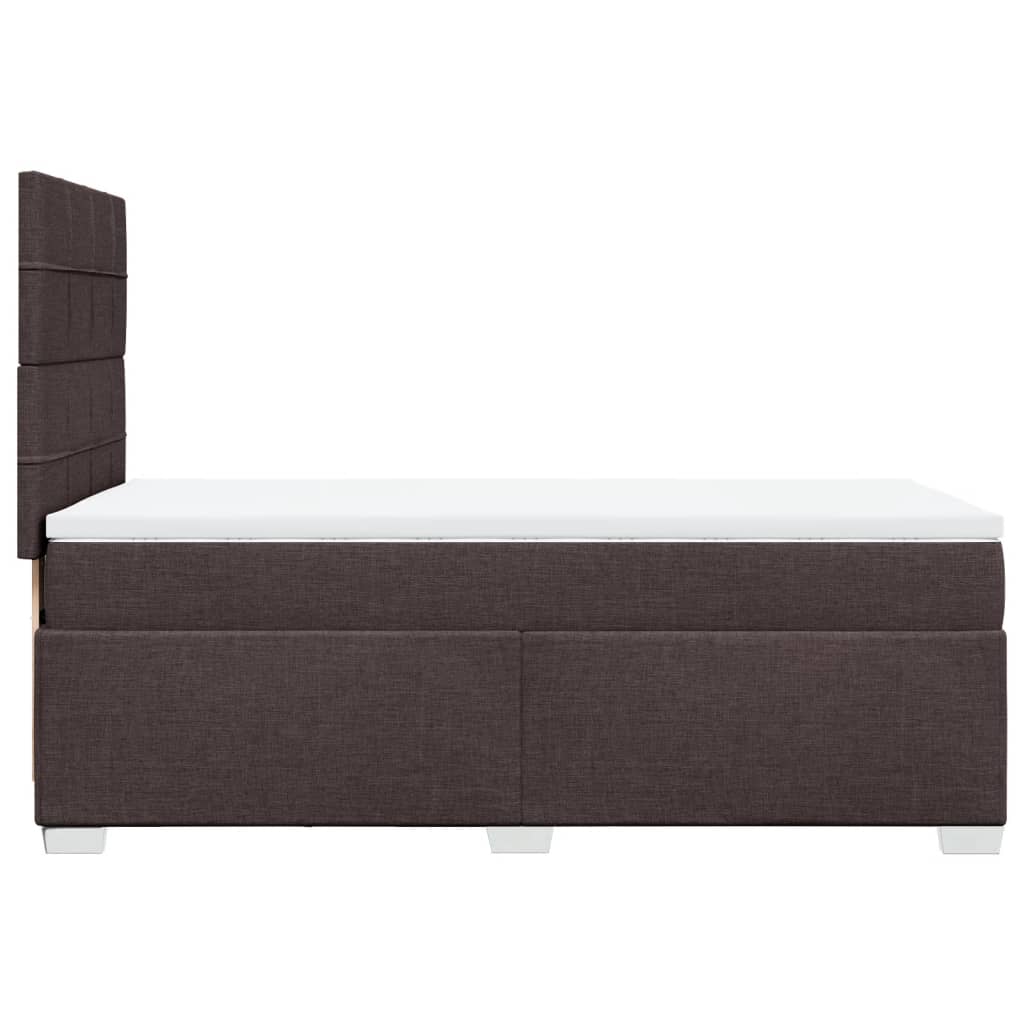 Boxspring met matras stof donkerbruin 90x200 cm