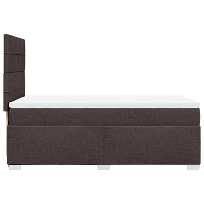 Boxspring met matras stof donkerbruin 90x200 cm