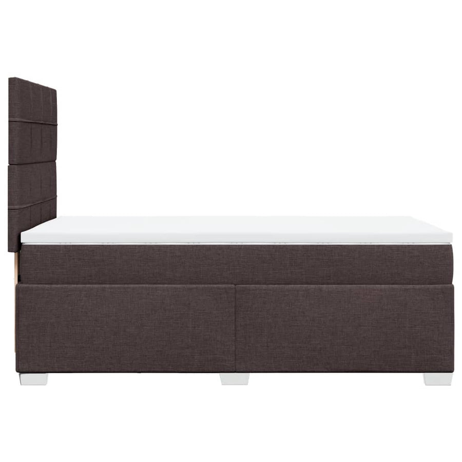 Boxspring met matras stof donkerbruin 90x200 cm