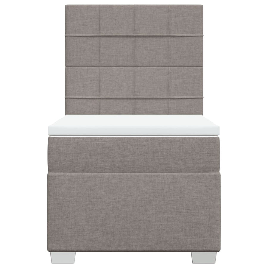Boxspring met matras stof taupe 90x200 cm