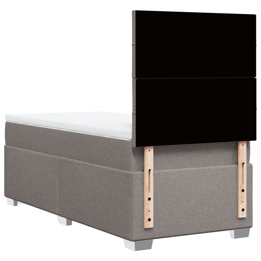 Boxspring met matras stof taupe 90x200 cm