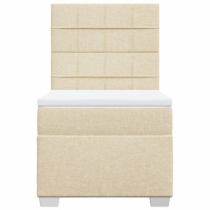 Boxspring met matras stof crèmekleurig 90x200 cm