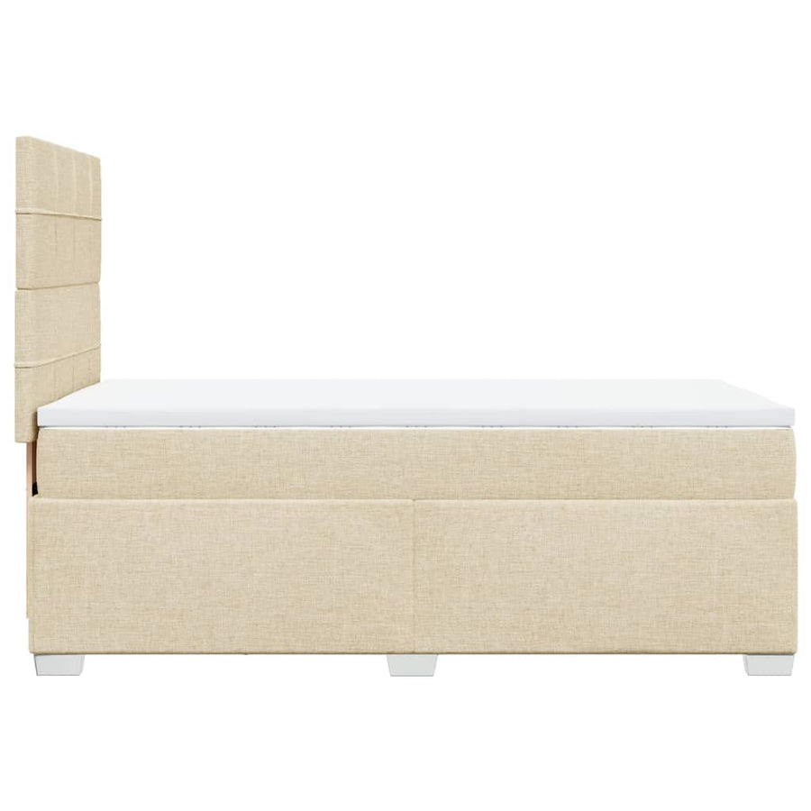 Boxspring met matras stof crèmekleurig 90x200 cm