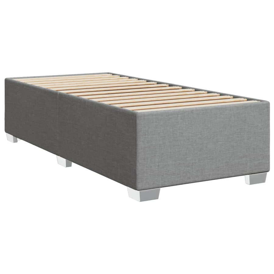 Boxspring met matras stof lichtgrijs 90x200 cm
