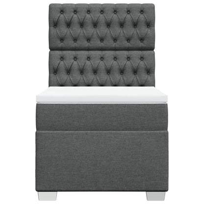 Boxspring met matras stof donkergrijs 90x200 cm