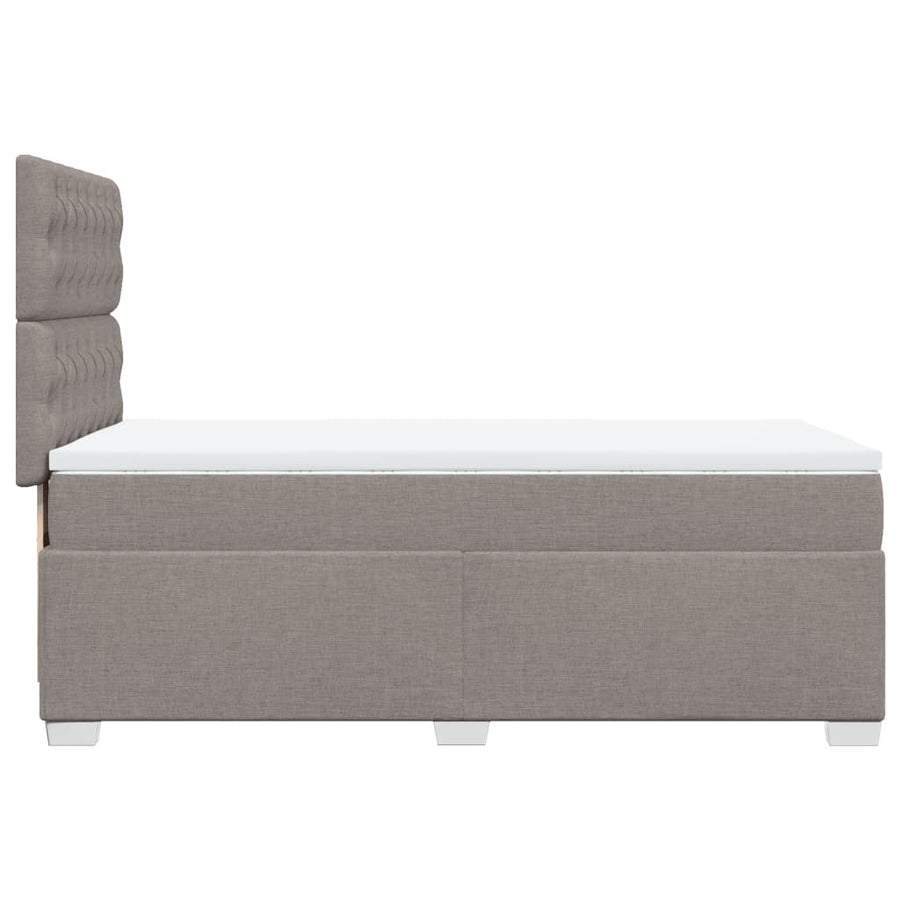 Boxspring met matras stof taupe 90x200 cm