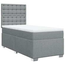 Boxspring met matras stof lichtgrijs 90x200 cm
