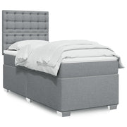 Boxspring met matras 90x200 cm lichtgrijs