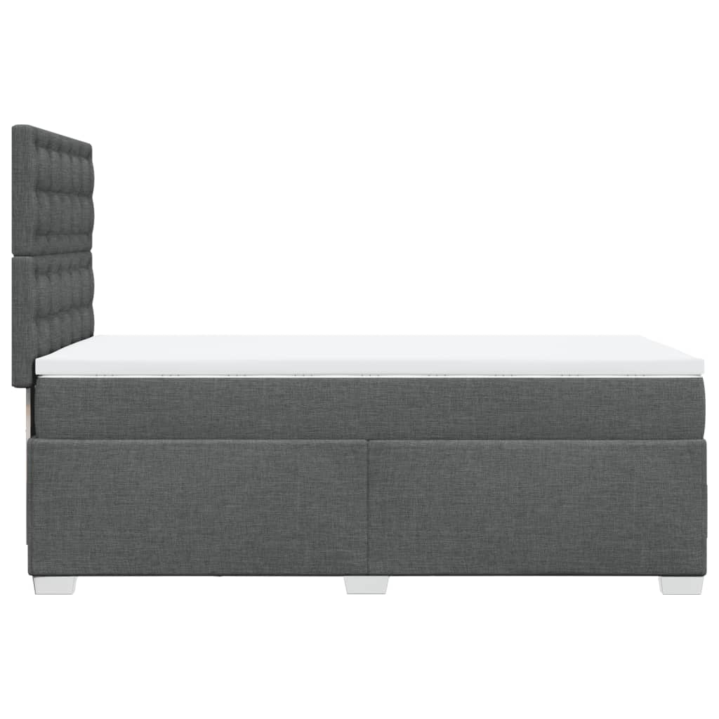 Boxspring met matras stof donkergrijs 90x200 cm